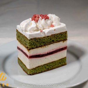 Zöldteás-málnás-citromos szelet