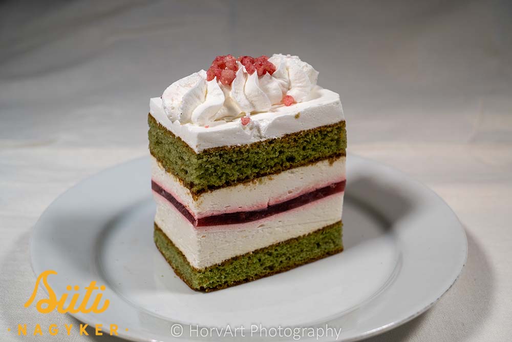 Zöldteás-málnás-citromos szelet