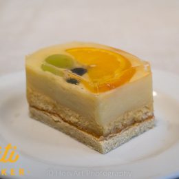 Pudingos gyümölcs szelet